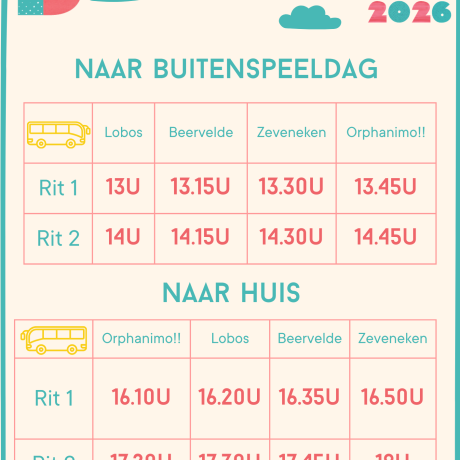 Buitenspeeldag - Shuttleservice